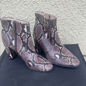 Vince Camuto Brown Ankle Booties with Sleek Pointed Toe